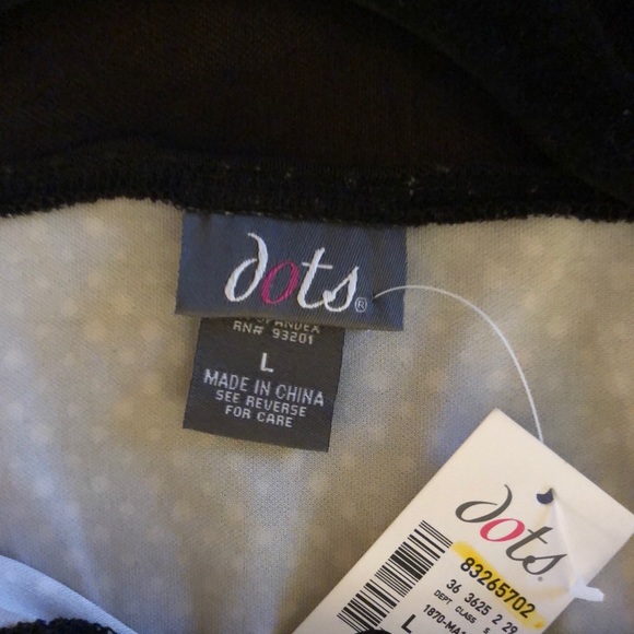 Dots Polka Dot Peplum Illusion Neckline Top NWT - Picture 3 of 3